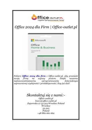 Office 2024 dla Firm | Office-outlet.pl