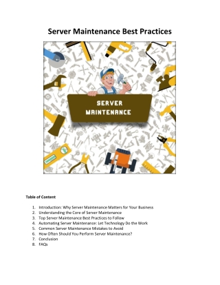 Server Maintenance Best Practices