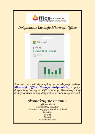Dożywotnie Licencje Microsoft Office