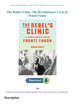 Books Read The Rebel's Clinic The Revolutionary Lives of Frantz Fanon