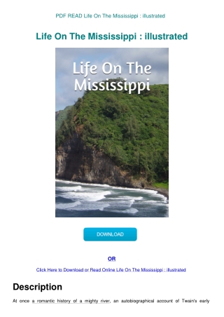 PDF READ Life On The Mississippi  illustrated