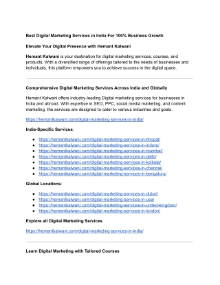 Best Digital Marketing Services in India For 100% Business Growth