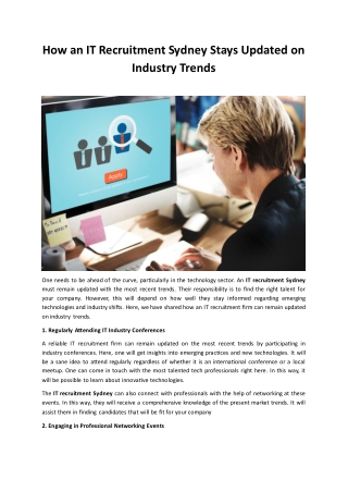 How an IT Recruitment Sydney Stays Updated on Industry Trends