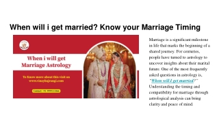 When will i get married_ Know your Marriage Timing