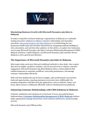 Microsoft Dynamics 365 Sales malaysia