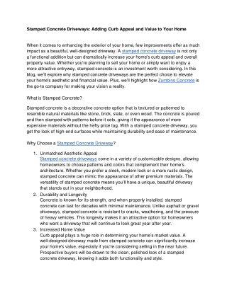 Stamped Concrete Driveways_ Adding Curb Appeal and Value to Your Home