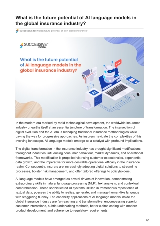 What is the future potential of AI language models in the global insurance industry