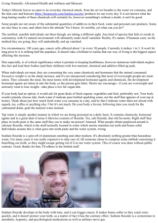 Living naturally natural health and wellness and skin care