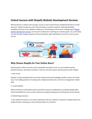 Increase your business with Shopify ecommerce development services