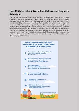 How Uniforms Shape Workplace Culture and Employee Behaviour