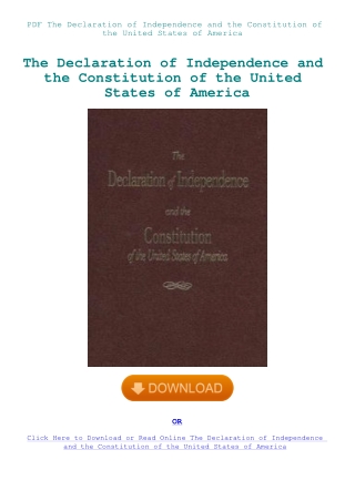 PDF The Declaration of Independence and the Constitution of the United States of America