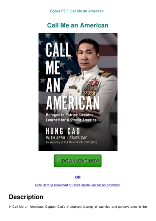 Books PDF Call Me an American