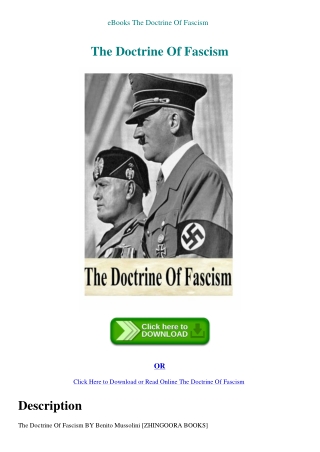 eBooks The Doctrine Of Fascism