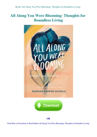 Books  All Along You Were Blooming Thoughts for Boundless Living