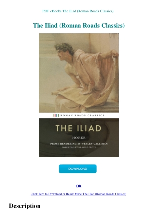 PDF eBooks The Iliad (Roman Roads Classics)