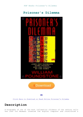 PDF Books Prisoner's Dilemma