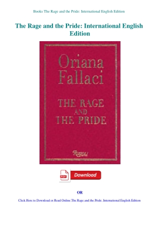 Books The Rage and the Pride International English Edition