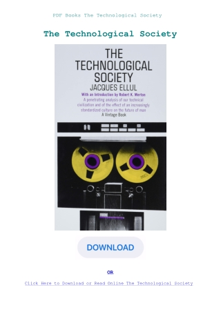 PDF Books The Technological Society