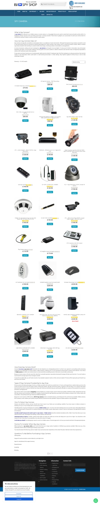 Buy Hidden Spy Cameras for Discreet Surveillance | EuSpyShop