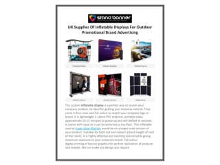 UK Supplier Of Inflatable Displays For Outdoor Promotional Brand Advertising