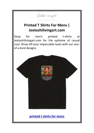 Printed T Shirts For Mens  Jeetashilivingart.com