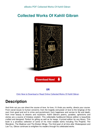 eBooks PDF Collected Works Of Kahlil Gibran