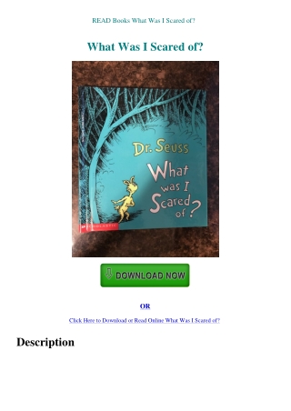 READ Books What Was I Scared of