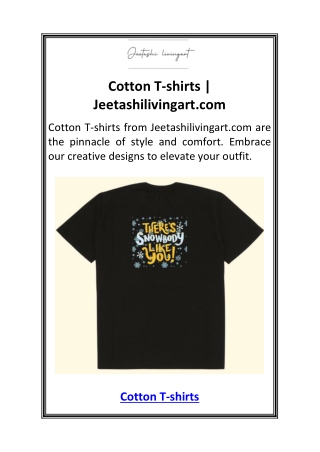Cotton T-shirts  Jeetashilivingart.com