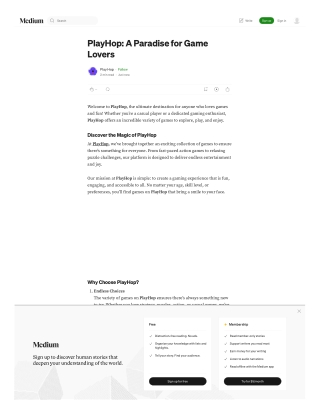 PlayHop: A Paradise for Game  Lovers
