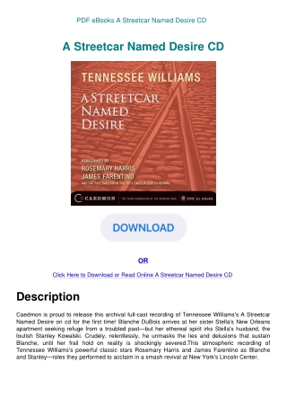 PDF eBooks A Streetcar Named Desire CD