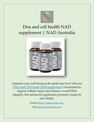 Dna and cell health NAD supplement | NAD Australia