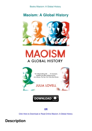 Books Maoism A Global History