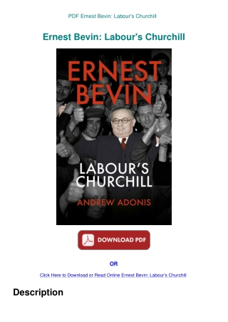 PDF Ernest Bevin Labour's Churchill