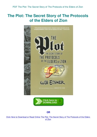 PDF The Plot The Secret Story of The Protocols of the Elders of Zion