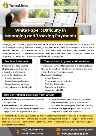 White Paper  Difficulty in Managing and Tracking Payments