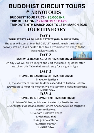 Buddhist Tour Package - March 2025