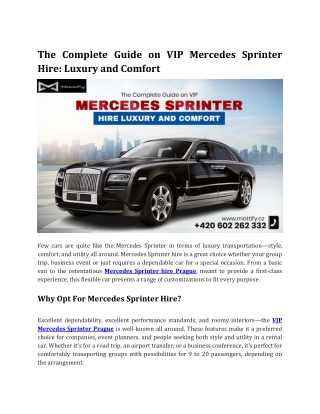 The Complete Guide on VIP Mercedes Sprinter Hire_ Luxury and Comfort