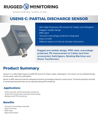 UHF PD Sensors - For Cables and Switchgears - USENS-C