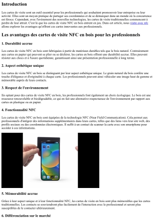 Les avantages des cartes de visite NFC en bois pour les professionnels