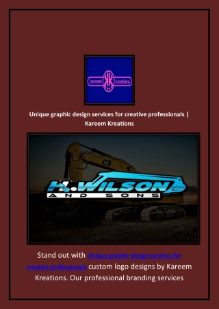 Unique graphic design services for creative professionals | Kareem Kreations