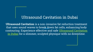 Ultrasound Cavitation in Dubai