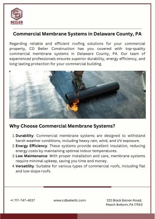 Commercial Membrane Systems in Delaware County, PA