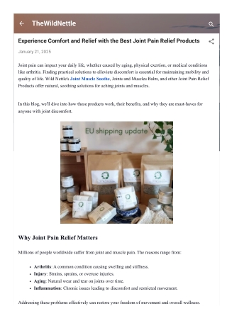 Experience Comfort and Relief with the Best Joint Pain Relief Products