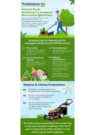 Maximize Pre-Emergent Weed Control Effectiveness with Seasonal Tips.