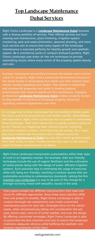 Top Landscape Maintenance Dubai Services