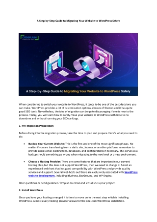 A Step-by-Step Guide to Migrating Your Website to WordPress Safely
