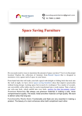 Space Saving Furniture Manufacturers in Hyderabad | Round Square