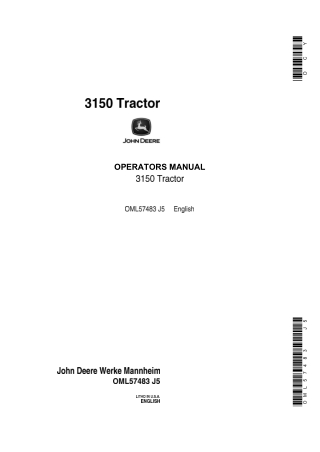 John Deere 3150 Tractor Operator’s Manual Instant Download (Publication No.OML57483)