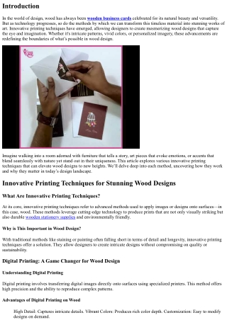 Innovative Printing Techniques for Stunning Wood Designs