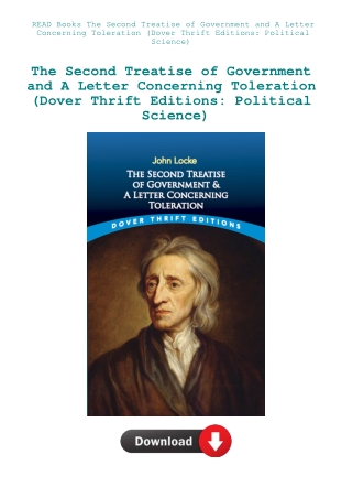 READ Books The Second Treatise of Government and A Letter Concerning Toleration (Dover Thrift Editio